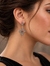 925 Sterling Silver Carnelian Filigree Cross Dangle Earrings