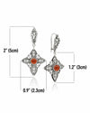 925 Sterling Silver Carnelian Filigree Cross Dangle Earrings