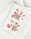 925 Sterling Silver Rhodonite Filigree Cross Dangle Earrings