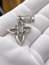 925 Sterling Silver Blue Topaz Filigree Cross Dangle Earrings