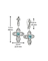 Blue Topaz 925 Sterling Silver Filigree Cross Dangle Earrings
