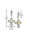 Citrine 925 Sterling Silver Filigree Cross Dangle Earrings