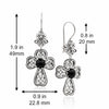 Handmade 925 silver clover cross earrings with Natural Black Onyx cabochon gemstone