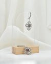 Amethyst 925 Sterling Silver Three-Petal Filigree Cross Dangle Earrings