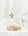 Citrine 925 Sterling Silver Three-Petal Filigree Cross Dangle Earrings