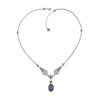 amethyst gemstone filigree art sterling silver women necklace