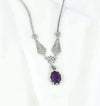 Amethyst Silver Gothic Necklace Whimsigoth Jewelry, Sterling Silver, Handmade Filigree Art, February Birthstone
