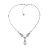 Aquamarine gemstone filigree artsterling silver women necklace