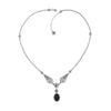 black onyx gemstone filigree art sterling silver women necklace