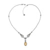 citrine gemstone filigree art sterling silver women necklace