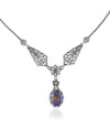 Amethyst Silver Gothic Necklace Whimsigoth Jewelry, Sterling Silver, Handmade Filigree Art, February Birthstone