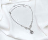 Rutilated Quartz Silver Boho Wedding Necklace, Sterling Silver Crystal Handmade Vintage Style Statement Jewelry
