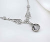 Rutilated Quartz Silver Boho Wedding Necklace, Sterling Silver Crystal Handmade Vintage Style Statement Jewelry