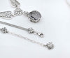 Rutilated Quartz Silver Boho Wedding Necklace, Sterling Silver Crystal Handmade Vintage Style Statement Jewelry