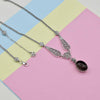 Black Onyx Silver Gothic Wedding Necklace, Handmade Goth Art Nouveau Dark Charm Choker Jewelry
