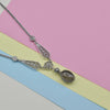 Gray Moonstone Silver Edwardian Filigree Necklace, Handmade Heart & Daisy Flower Charm Choker Necklace Jewelry