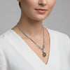 Gray Moonstone Silver Edwardian Filigree Necklace, Handmade Heart & Daisy Flower Charm Choker Necklace Jewelry