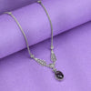 Amethyst Silver Vintage Victorian Filigree Necklace, Handcrafted Purple Violet Stone Heart & Daisy Flower Charm Detailed Necklace Jewelry