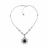 Mother of Pearl Silver Filigree Flower Necklace, Floral Design Handcrafted Large Edwardian Statement Jewelry