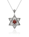 Sterling Silver Amethyst Jewish Star Necklace, Filigree Star of David Israeli Jewelry