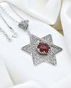 Sterling Silver Carnelian Star of David Necklace Judaica Jewelry Magen David Pendant Religious Gift