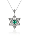 Sterling Silver Amethyst Jewish Star Necklace, Filigree Star of David Israeli Jewelry