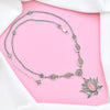 Ruby Gemstone Silver Gothic Lotus Flower Choker Necklace, Handmade Filigree Jewelry