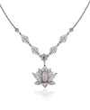 Ruby Gemstone Silver Gothic Lotus Flower Choker Necklace, Handmade Filigree Jewelry