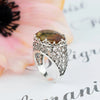 Filigree Art Alexandrite Gemstone Women Silver Dome Statement Ring - Filigranist Jewelry