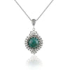 925 Sterling Silver Filigree Art Amazonite Gemstone Boho Pendant Necklace