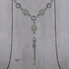 FS-2010-24-925 Sterling Silver Filigree Art AmethystBlue Topaz Gemstone Tassel Y Design Choker Necklace-