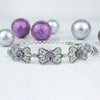 Filigree Art Amethyst Gemstone Women Butterfly Silver Link Bracelet - Filigranist Jewelry