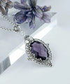Filigree Art Amethyst Gemstone Women Silver Oval Pendant Necklace - Filigranist Jewelry