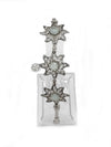 925 Sterling Silver Filigree Art Aqua Chalcedony Gemstone Star Link Bracelet