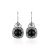 925 Sterling Silver Filigree Art Black Onyx Gemstone Lace Design Drop Earrings