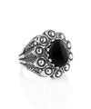 Filigree Art Black Onyx Gemstone Women Statement Dome Ring - Filigranist Jewelry