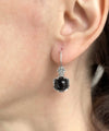Filigree Art Black Onyx Gemstone Women Sterling Silver Drop Earrings