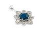 925 Sterling Silver Filigree Art Blue Agate Gemstone Floral Design Necklace