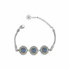 925 Sterling Silver Filigree Art Blue Quartz Gemstone Link Bracelet
