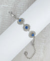 Filigree Art Blue Quartz Gemstone Women Silver Link Bracelet - Filigranist Jewelry