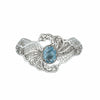 Blue Topaz Gemstone 925 Sterling Silver Artisan Crafted Filigree Art Double Swan Design Cuff Bracelet