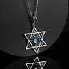 Filigree Art Blue Topaz Gemstone Star of David Women Silver Pendant Necklace - Filigranist Jewelry