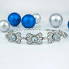 925 Sterling Silver Filigree Art Blue Topaz Gemstone Butterfly Link Bracelet