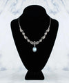 Filigree Art Blue Topaz Gemstone Women Silver Princess Necklace - Filigranist Jewelry