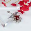 925 Sterling Silver Filigree Art Carnelian Gemstone Floral Pendant Necklace