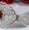 925 Sterling Silver Filigree Art Carnelian Gemstone Lace Cuff Bracelet