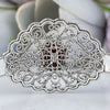 925 Sterling Silver Filigree Art Carnelian Gemstone Lace Cuff Bracelet