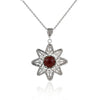 Filigree Art Carnelian Gemstone Sunflower Design Women Silver Pendant Necklace - Filigranist Jewelry