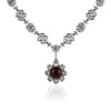 925 Sterling Silver Filigree Art Carnelian Gemstone Flower Choker Necklace