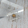 Filigree Art Citrine Gemstone Star of David Women Silver Pendant Necklace - Filigranist Jewelry